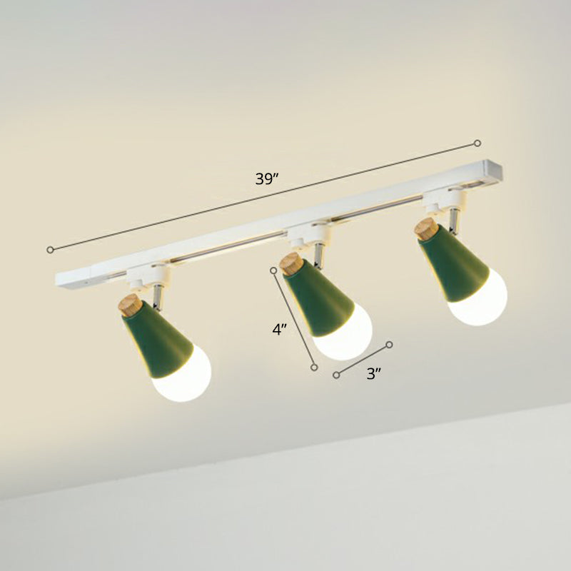 Spettada a forma di cono Luce per binario Macaron Metal Corridor Semi-Flush Mount Light Set