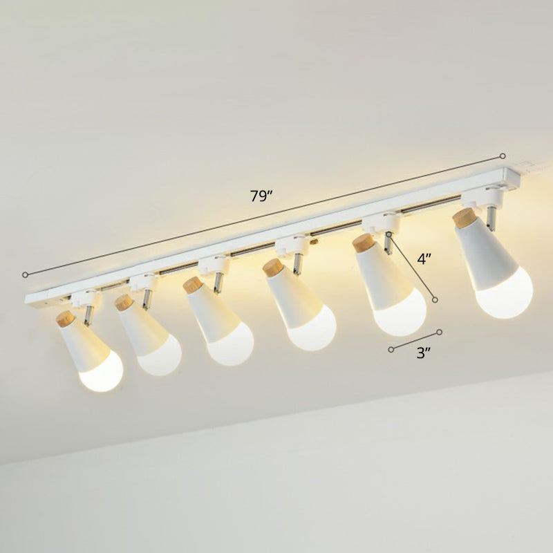 Spettada a forma di cono Luce per binario Macaron Metal Corridor Semi-Flush Mount Light Set