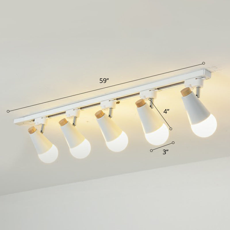 Spettada a forma di cono Luce per binario Macaron Metal Corridor Semi-Flush Mount Light Set