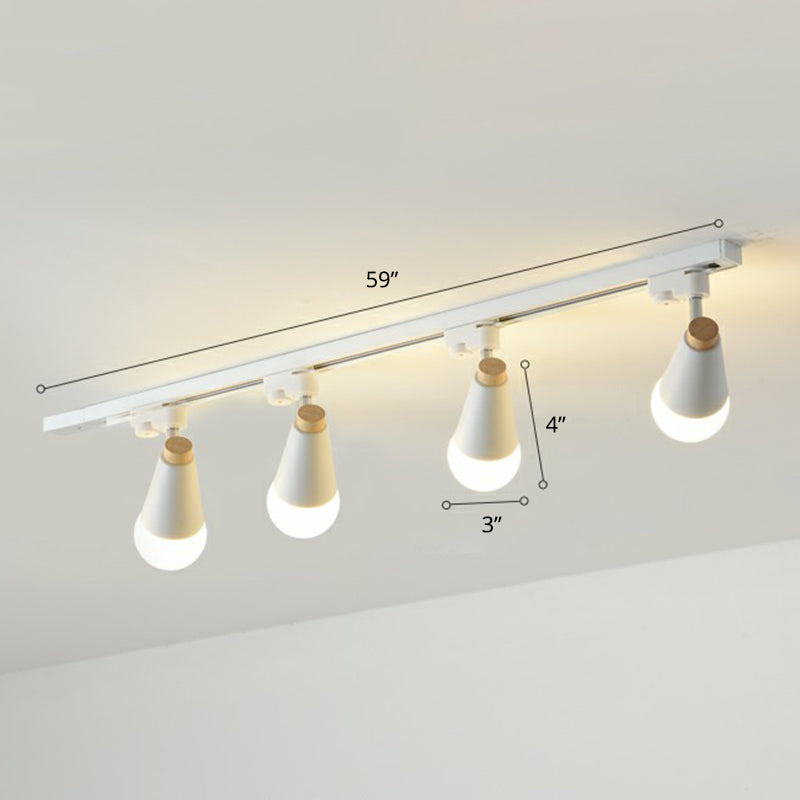 Spettada a forma di cono Luce per binario Macaron Metal Corridor Semi-Flush Mount Light Set