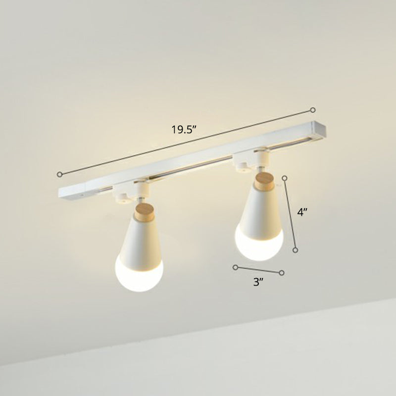 Kegelvormige Spotlight Track Lighting Macaron Metal Corridor Semi-Flush Mount Light Fixture