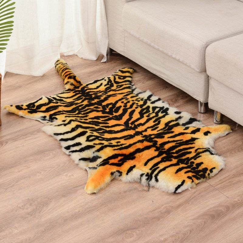 Creative Animal Print Rug Multi Colored Lamb Wool Indoor Rug Non-Slip Backing Pet Friendly Area Carpet for Room