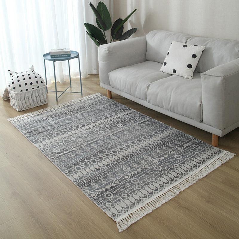 Tappeto eclettico tappeto a più color color colorato stampato interno a tappeto senza slittamento area di facile assistenza moquette con nappa
