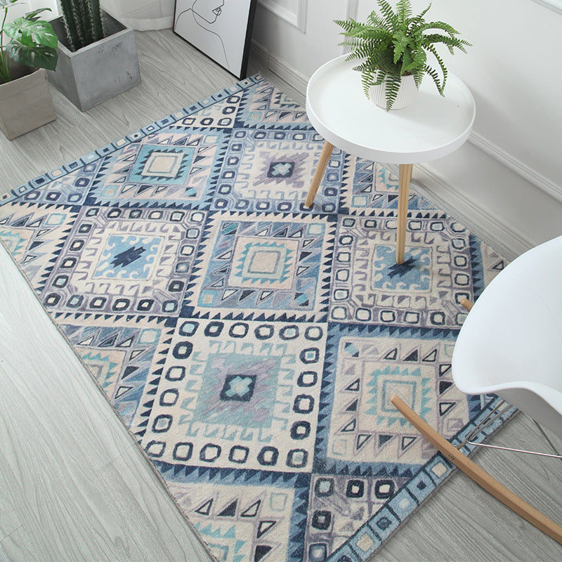 Multi color Modern Rug polipropileno Southwestern Print Alfombra de interior Cabeza sin deslizamiento Alfombra de área amigable para mascotas para sala de estar