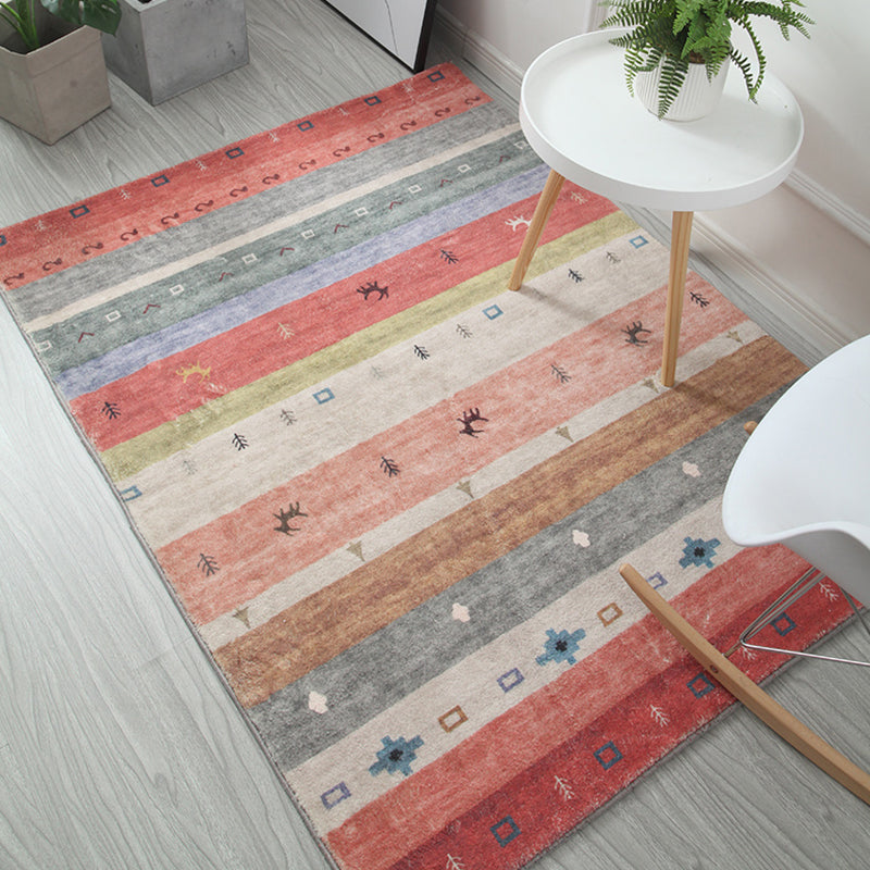 Multi Color Modern Rug Polypropylene Southwestern Print Indoor Rug Non-Slip Backing Pet Friendly Area Carpet for Living Room