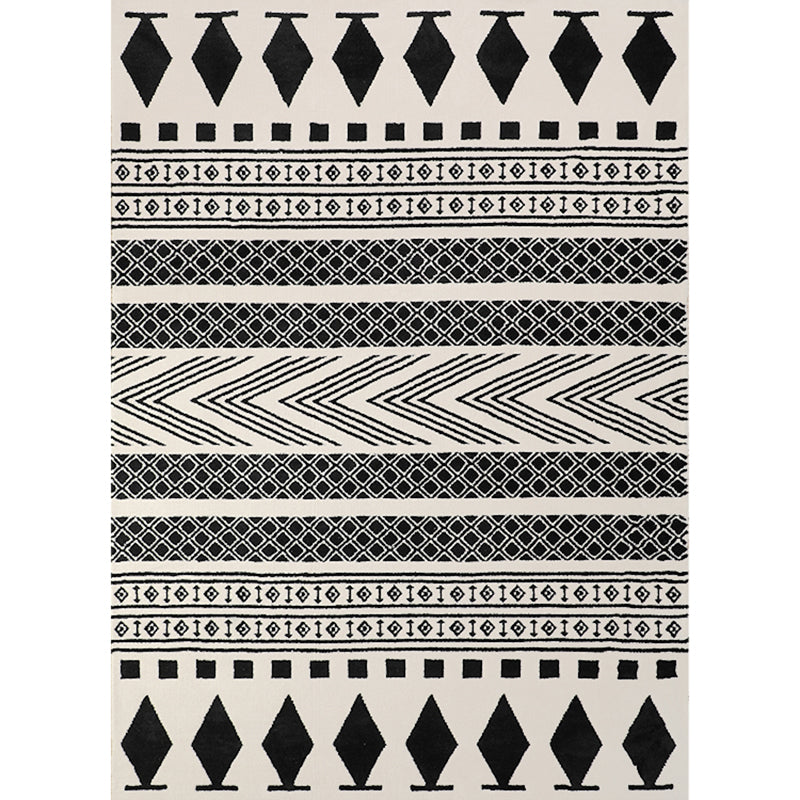 Calming Geometric Print Rug Multi-Color Super Fiber Indoor Rug Non-Slip Backing Pet Friendly Easy Care Area Carpet for Room