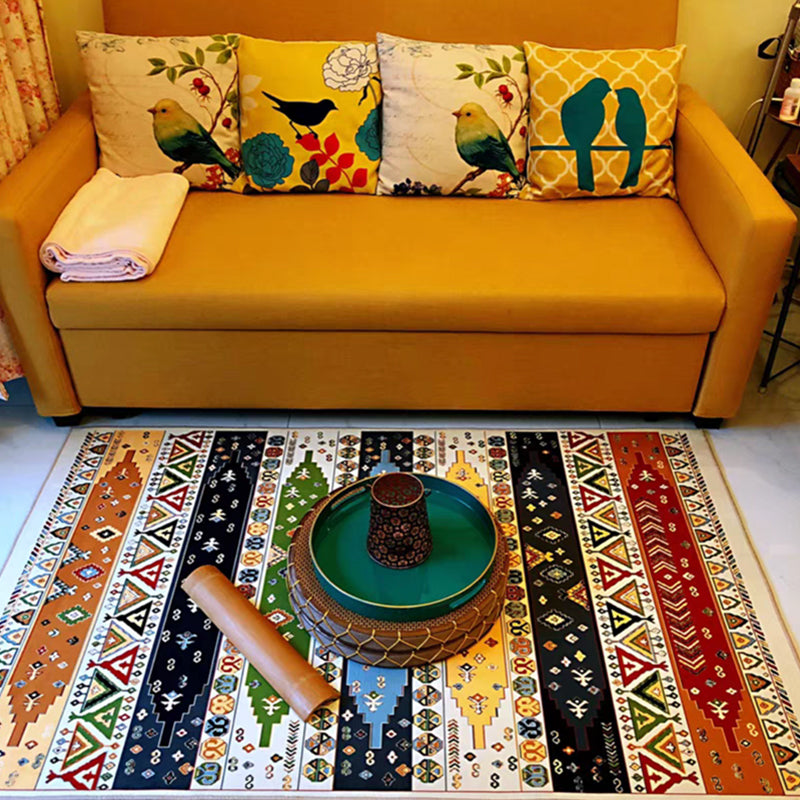 Boho Living Room Tapis à plaid multi-couleurs Synthétique à carreaux imprimés Synthétique non glissée