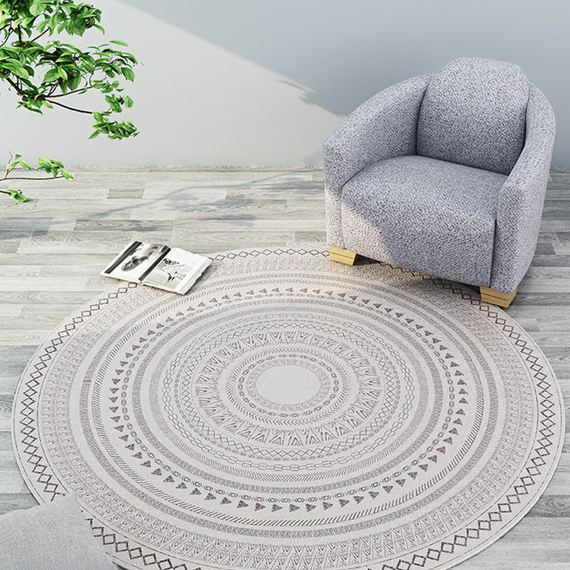 Southwestern Bedroom Rug Multi-Color Geometric Print Indoor Rug Polyster Anti-Slip Backing Pet Friendly Area Carpet
