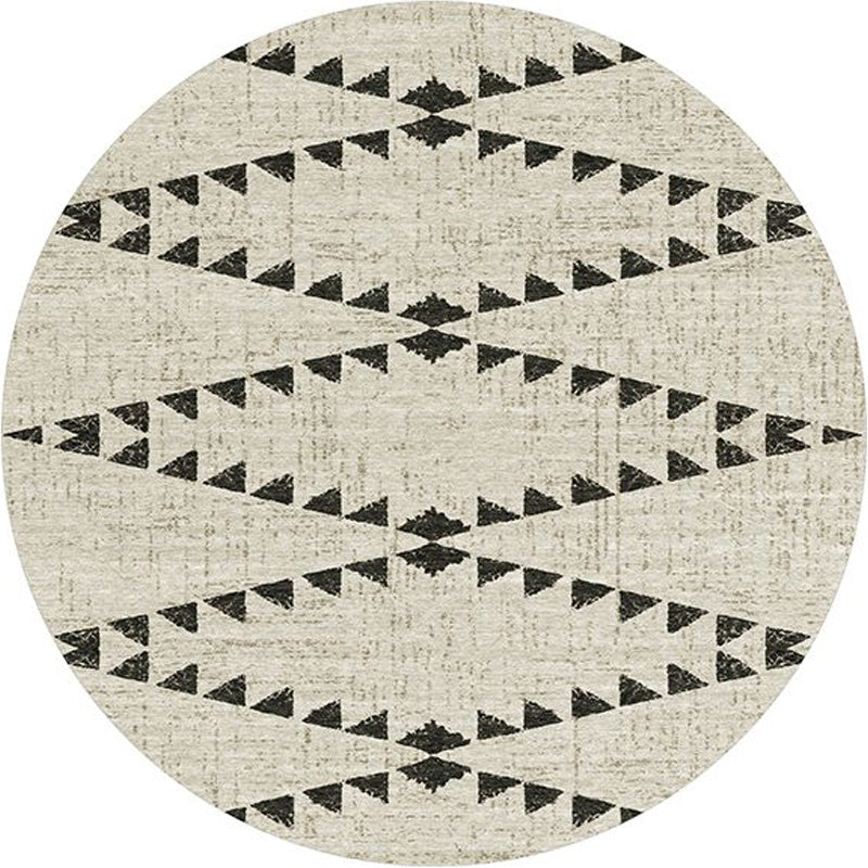 Southwestern Bedroom Rug Multi-Color Geometric Print Indoor Rug Polyster Anti-Slip Backing Pet Friendly Area Carpet