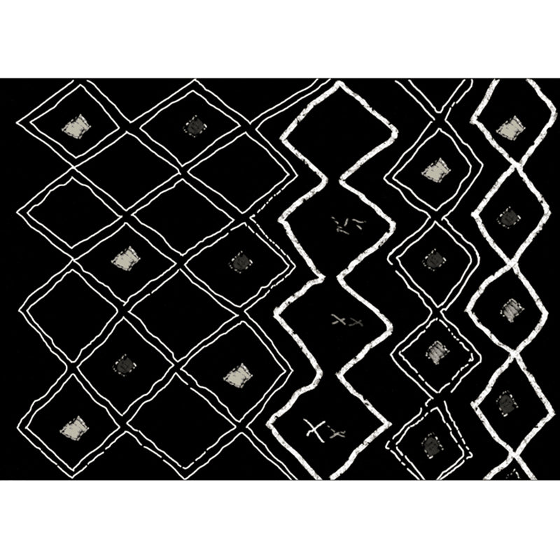 Tapis de salon éclectique Multi-couleur Géométrique Imprimé Polypropylène Polypropylène Machine de support non glissée Tapis intérieur lavable