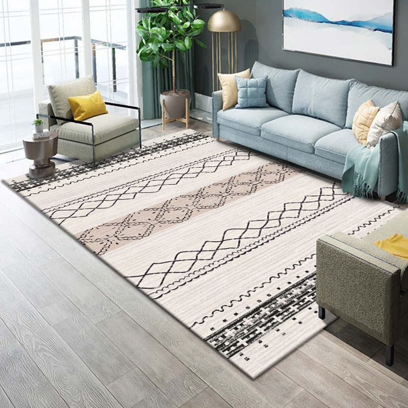 Western Parlor Rug Multi Color Geometric Print Area Carpet Polypropylene Easy Care Pet Friendly Washable Indoor Rug