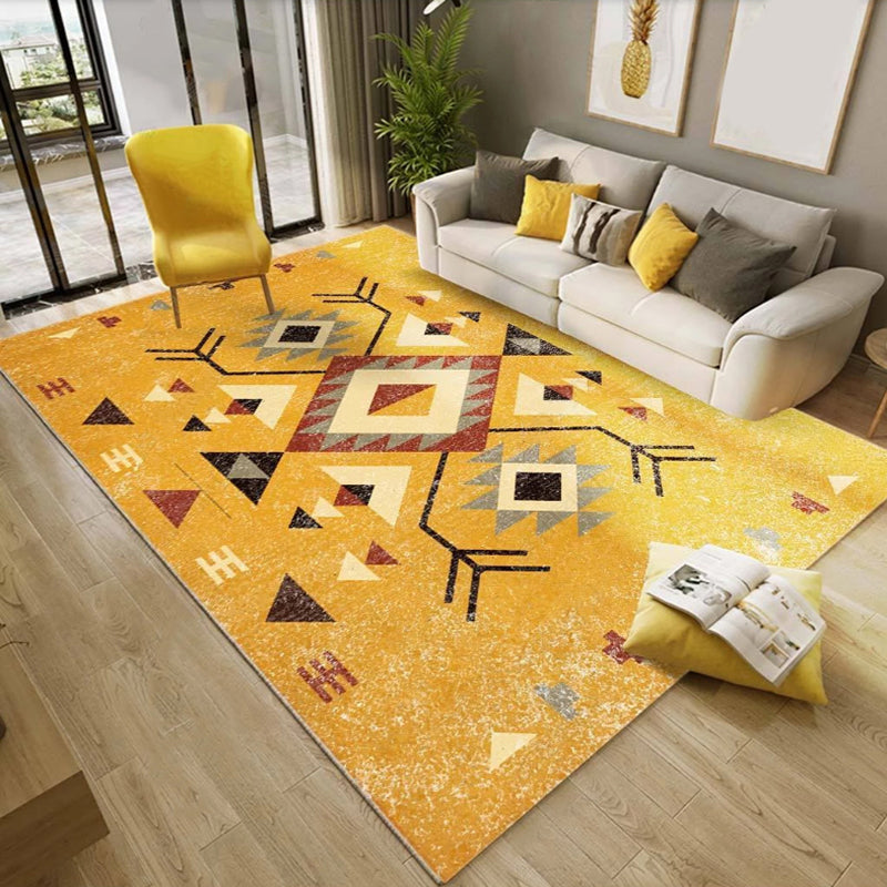 Unique Geo Pattern Rug Multi Colored Polypropylene Indoor Rug Anti-Slip Backing Pet Friendly Area Carpet for Decoration