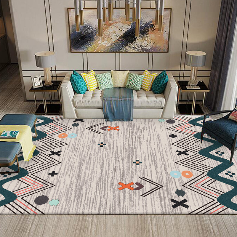 Tapis en polypropylène Southwestern Southwestern Southwestern Stripe Stripe Imprimé Areat Not Slip Backing Pet Animal Facile Care Adroor pour décor pour décoration