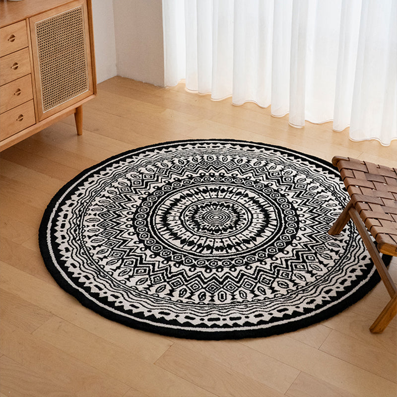 Ethnic Decoration Rug Multi Color Geometric Patterned Indoor Rug Pet Friendly Stain-Resistant Easy Care Carpet