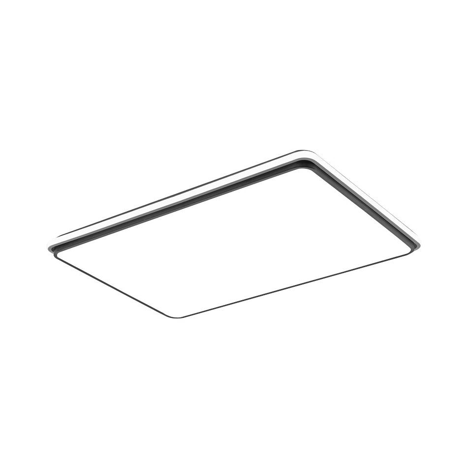 16 "/19.5" /35.5 " Wide Black and White Square/Rectangle Flush Lamp Modernist Led Acryl Flush Mount Ceiling Light in White/Warm Light