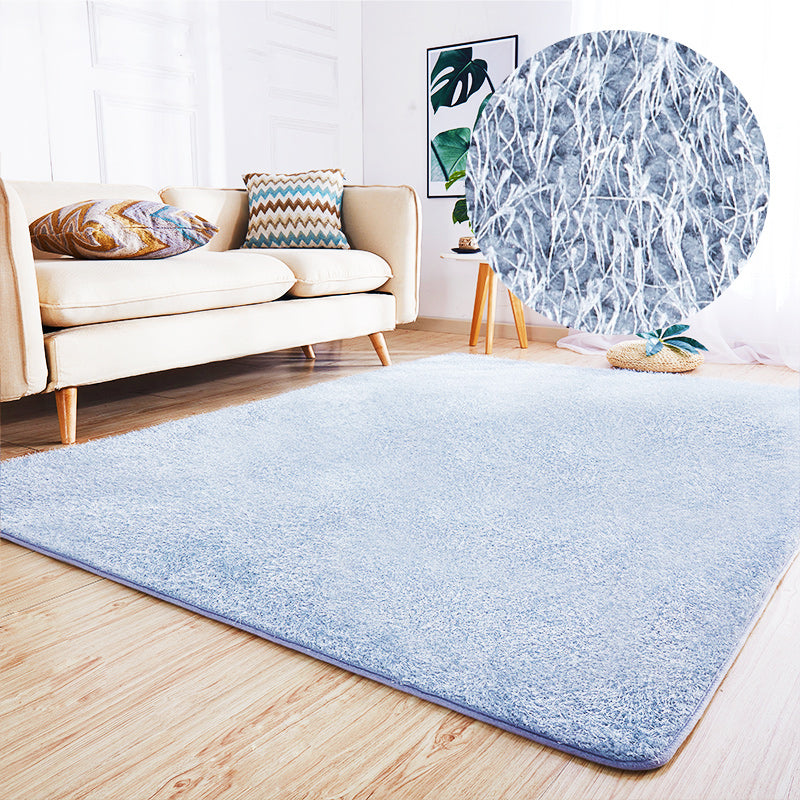 Simple Solid Color Rug Multi Colored Cotton Blend Indoor Rug Non-Slip Backing Pet Friendly Easy Care Carpet for Room