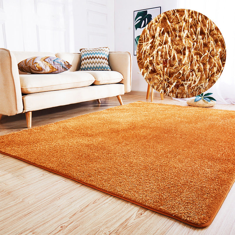 Simple Solid Color Rug Multi Colored Cotton Blend Indoor Rug Non-Slip Backing Pet Friendly Easy Care Carpet for Room