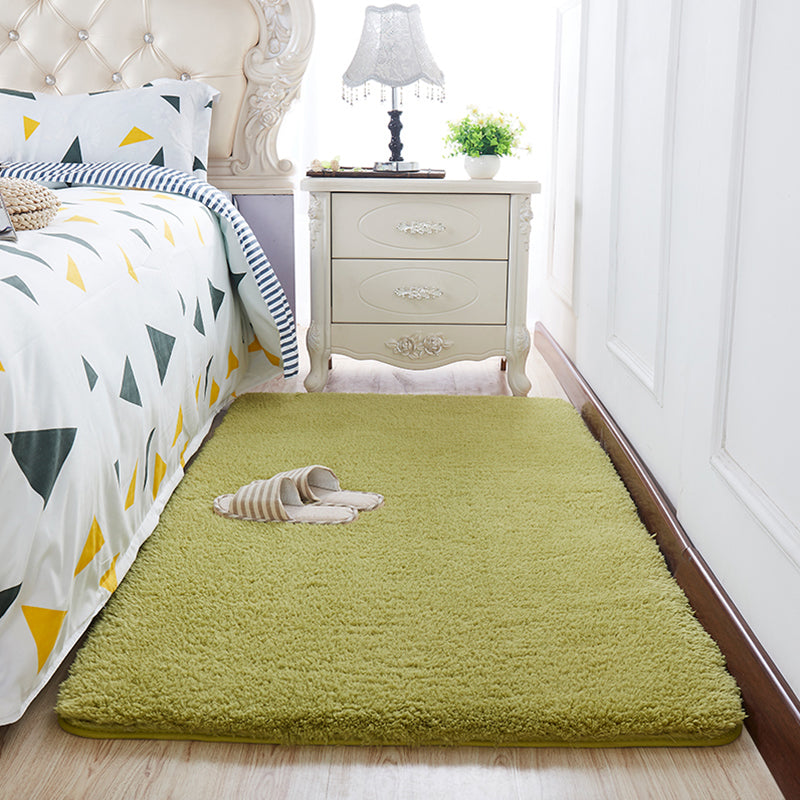 Modern Bedroom Rug Multi Color Solid Color Area Rug Cotton Blend Non-Slip Backing Easy Care Pet Friendly Carpet