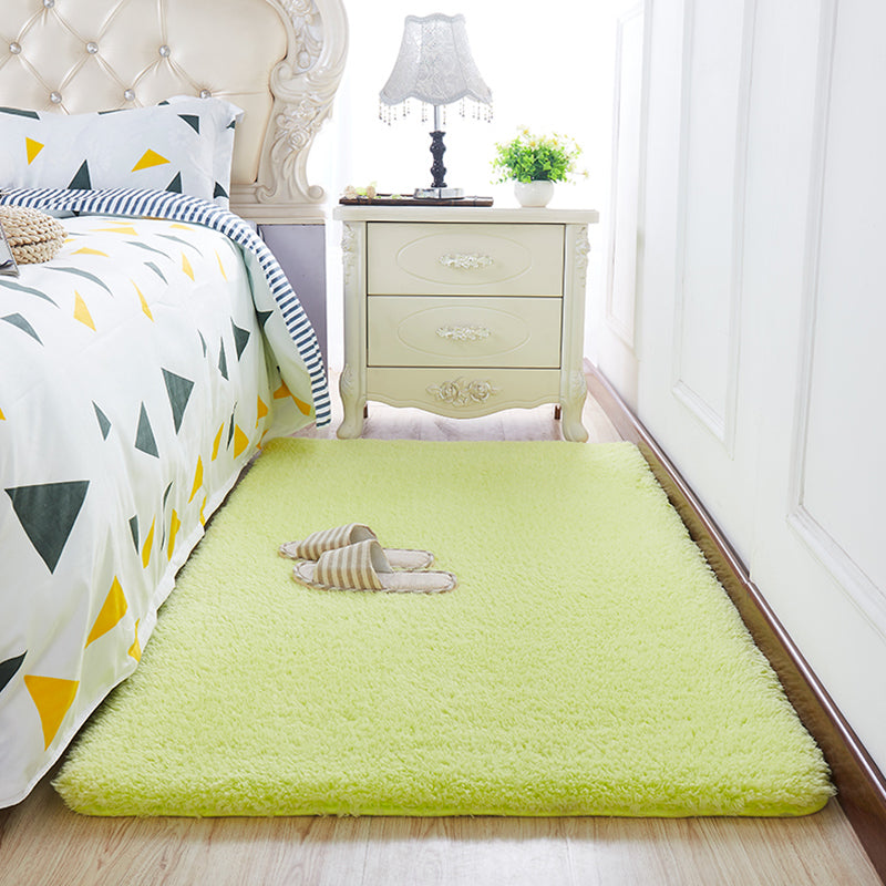 Modern Bedroom Rug Multi Color Solid Color Area Rug Cotton Blend Non-Slip Backing Easy Care Pet Friendly Carpet