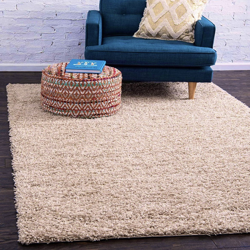 Multi-Color Casual Rug Polyster Solid Colored Area Carpet Non-Slip Stain-Resistant Machine Washable Indoor Rug for Bedroom