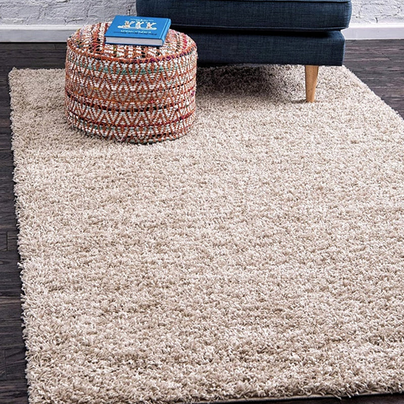 Multi-Color Casual Rug Polyster Solid Colored Area Carpet Non-Slip Stain-Resistant Machine Washable Indoor Rug for Bedroom