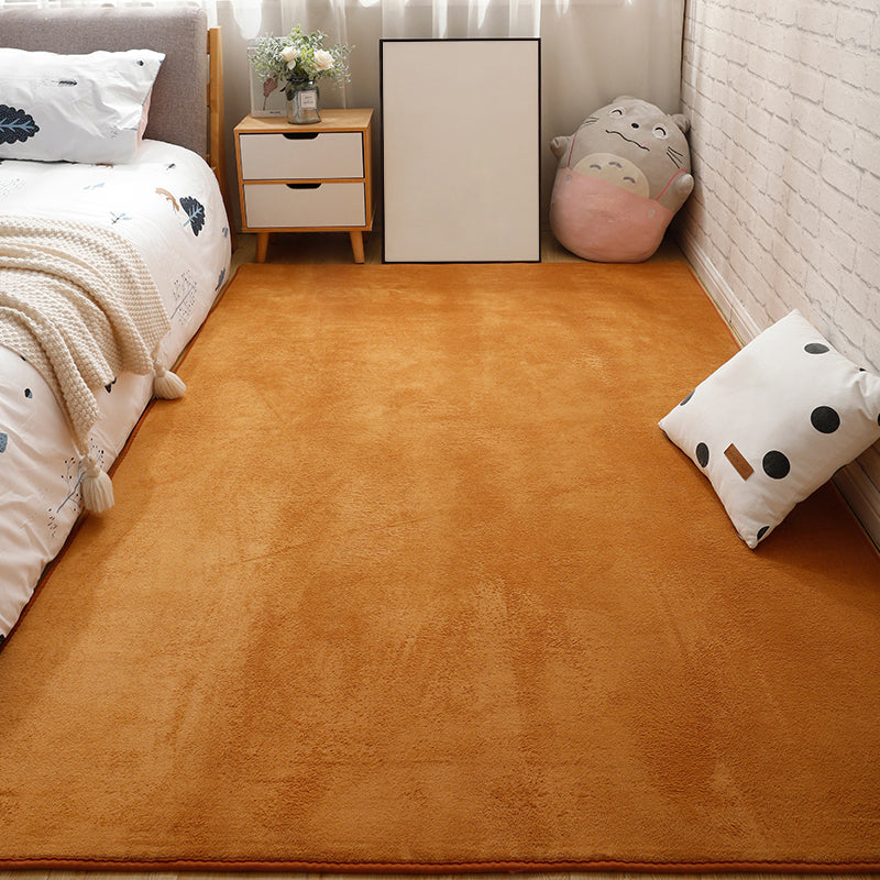 Minimalist Bedroom Rug Multi Color Solid Color Area Rug Cotton Blend Non-Slip Backing Stain-Resistant Easy Care Area Carpet