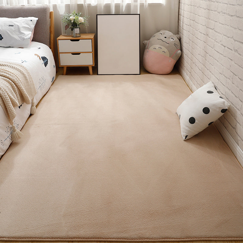 Minimalist Bedroom Rug Multi Color Solid Color Area Rug Cotton Blend Non-Slip Backing Stain-Resistant Easy Care Area Carpet