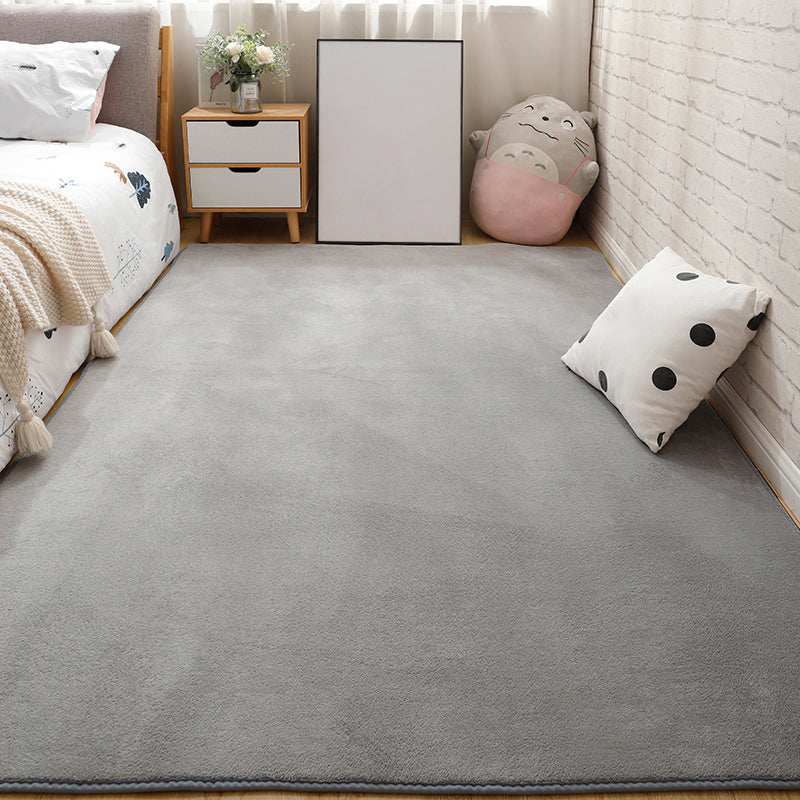 Minimalist Bedroom Rug Multi Color Solid Color Area Rug Cotton Blend Non-Slip Backing Stain-Resistant Easy Care Area Carpet