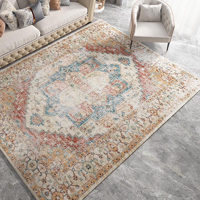 Shabby Chic Decoration Rug Multi-Color Geometric Printed Area Carpet Anti-Slip Backing Pet Friendly Washable Indoor Rug