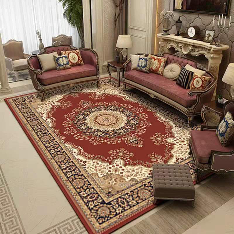 Alfombra estampada floral vintage Multipropileno alfombra de polipropileno de polipropileno alfombra lavable para mascotas fáciles para sala de estar para sala de estar