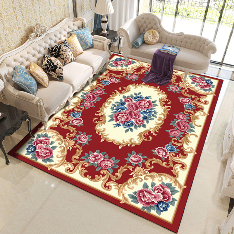 Tapis de salon multicolore Western Flower Indoor tapis intérieur Polypropylène Anti-Slip Pet Friendly Care Care Caret