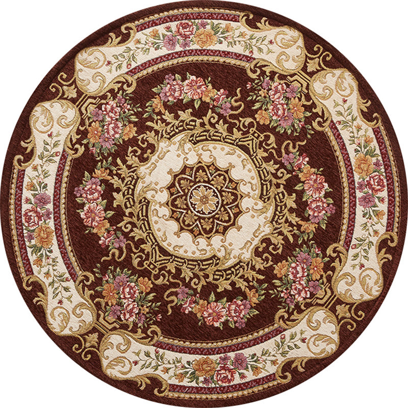 Tapis à motif floral vintage tapis d'intérieur polystère multicolo