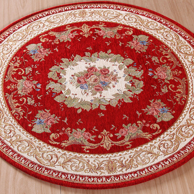 Casual Decoration Rug Multi Colored Flower Print Indoor Rug Polyster Non-Slip Backing Stain-Resistant Area Carpet