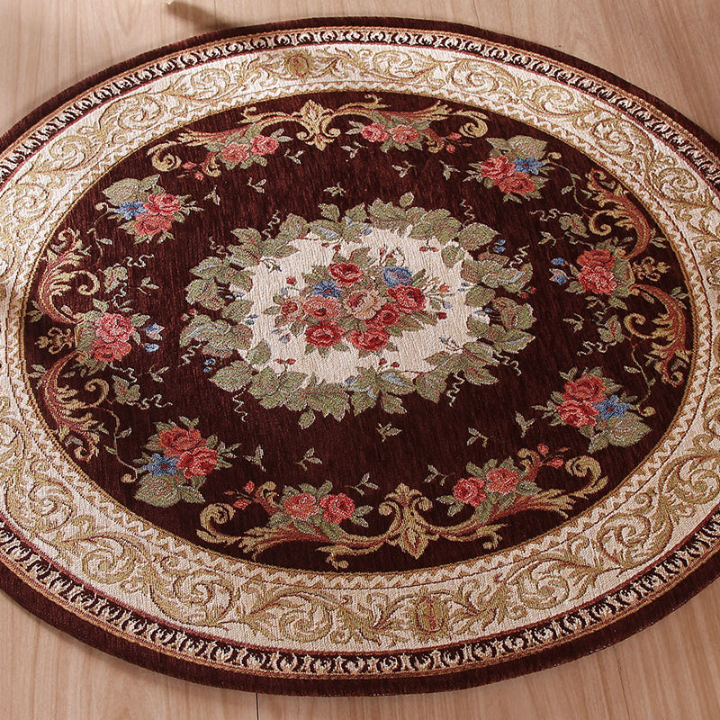 Casual Decoration Rug Multi Colored Flower Print Indoor Rug Polyster Non-Slip Backing Stain-Resistant Area Carpet