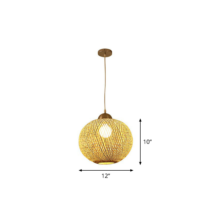 Ristorante sferico Assiciare lampada a sospensione Bamboo Single Asia Pendant Light in beige