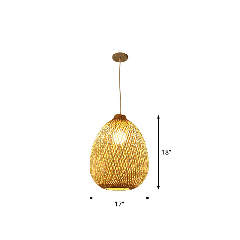 Ristorante sferico Assiciare lampada a sospensione Bamboo Single Asia Pendant Light in beige