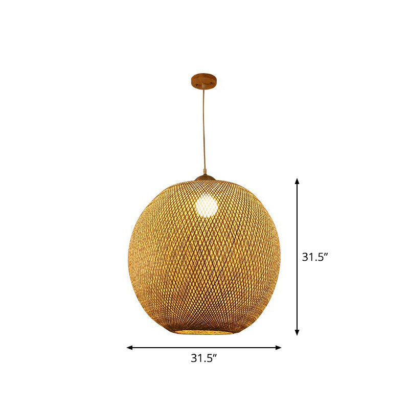 Ristorante sferico Assiciare lampada a sospensione Bamboo Single Asia Pendant Light in beige