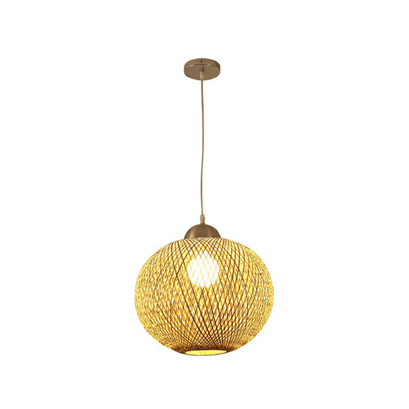 Ristorante sferico Assiciare lampada a sospensione Bamboo Single Asia Pendant Light in beige