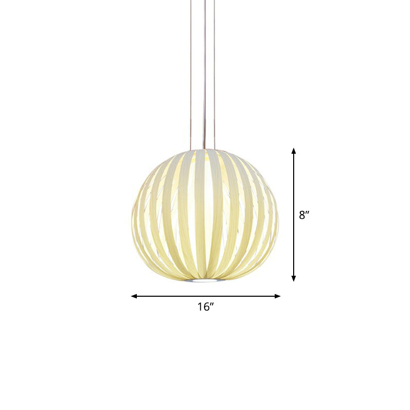 Impiallacciatura in legno a ciondolo globale lampada asiatica 1 appuntamento di illuminazione sospeso per il ristorante