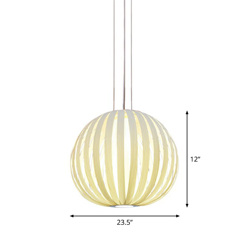 Impiallacciatura in legno a ciondolo globale lampada asiatica 1 appuntamento di illuminazione sospeso per il ristorante