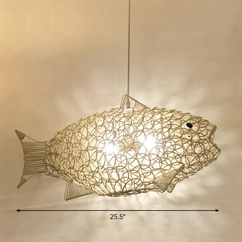 Luce a soffitto a forma di pesce intrecciata in bambù Light Asia ASIAN ASIGLIO BEIGE Sospensione per il ristorante