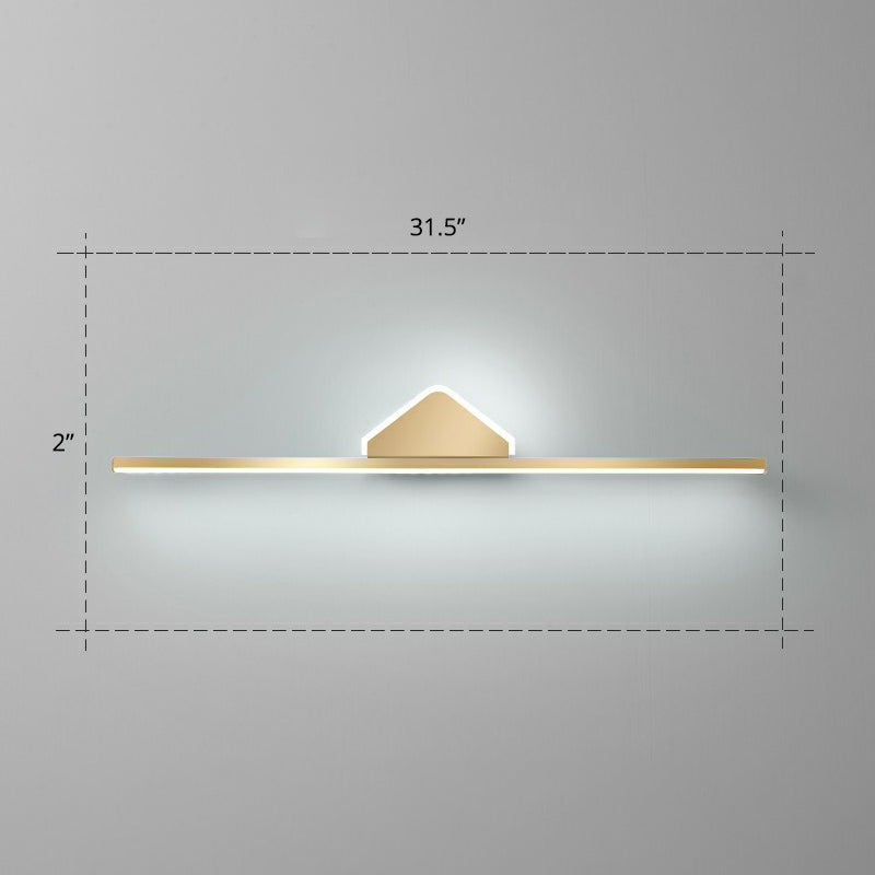 Acrílico LED LED LED LIGHT LIMINISMA Minimalismo Acabado dorado Iluminación de pared para baño