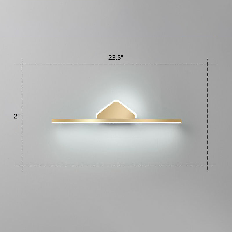 Acrílico LED LED LED LIGHT LIMINISMA Minimalismo Acabado dorado Iluminación de pared para baño