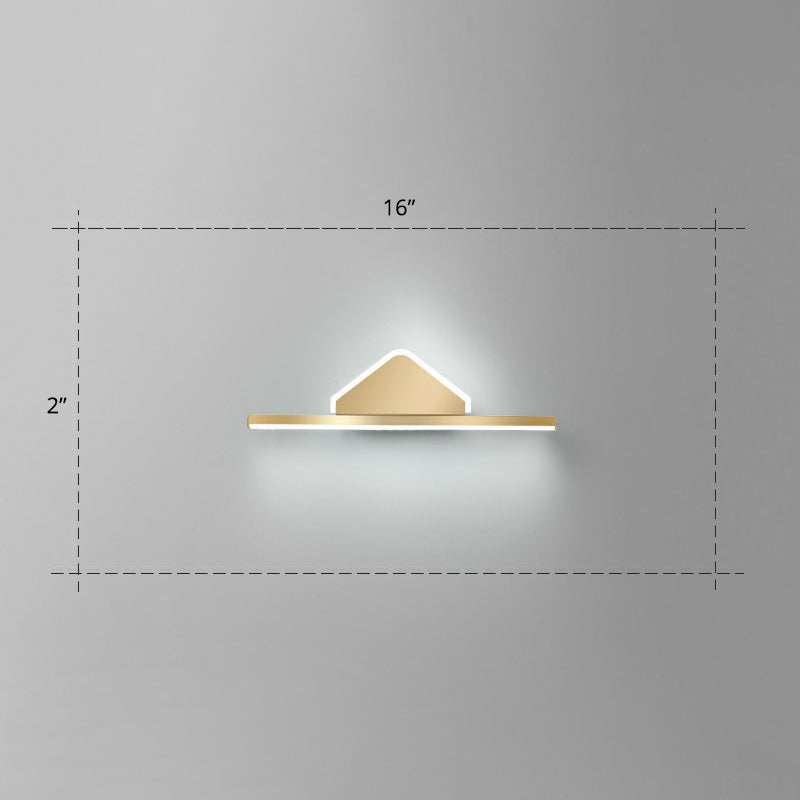 Acrílico LED LED LED LIGHT LIMINISMA Minimalismo Acabado dorado Iluminación de pared para baño