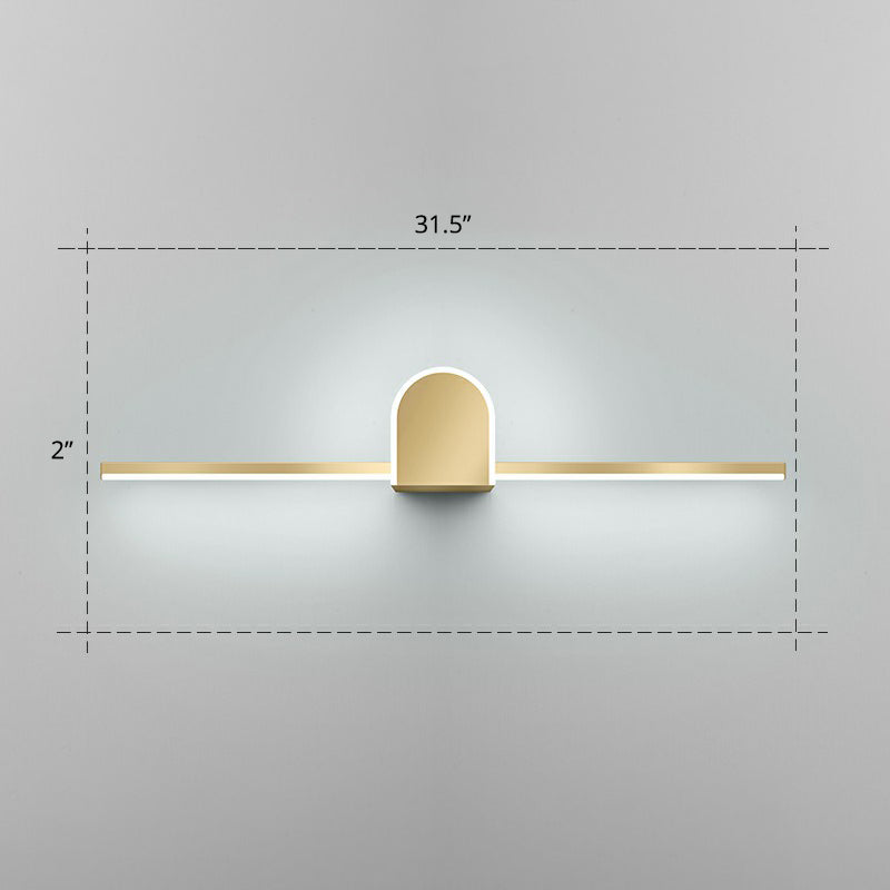 Acrílico LED LED LED LIGHT LIMINISMA Minimalismo Acabado dorado Iluminación de pared para baño