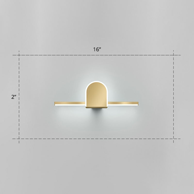 Acrílico LED LED LED LIGHT LIMINISMA Minimalismo Acabado dorado Iluminación de pared para baño