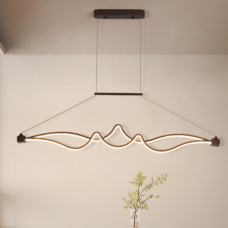 Spiral Acrylique Pendant lustre moderniste LED Black suspendu plafond pour salle à manger en blanc / chaud / naturel Lumière