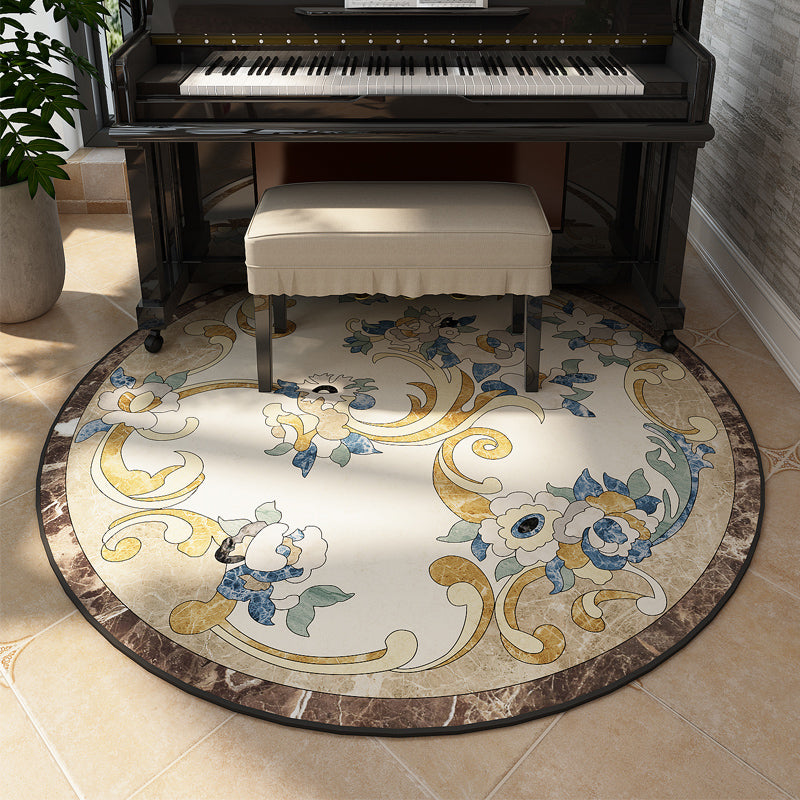 Olden Decoration Rug Multi Color Flower Printed Area Carpet Polyster Non-Slip Backing Stain-Resistant Indoor Rug