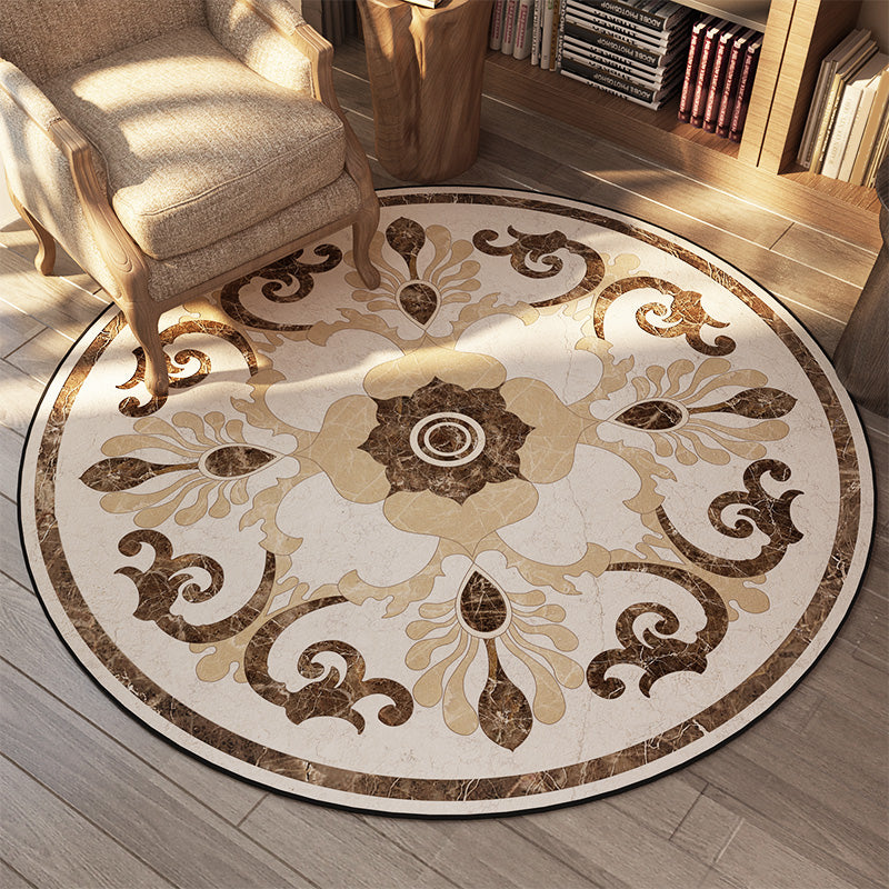 Olden Decoration Rug Multi Color Flower Printed Area Carpet Polyster Non-Slip Backing Stain-Resistant Indoor Rug