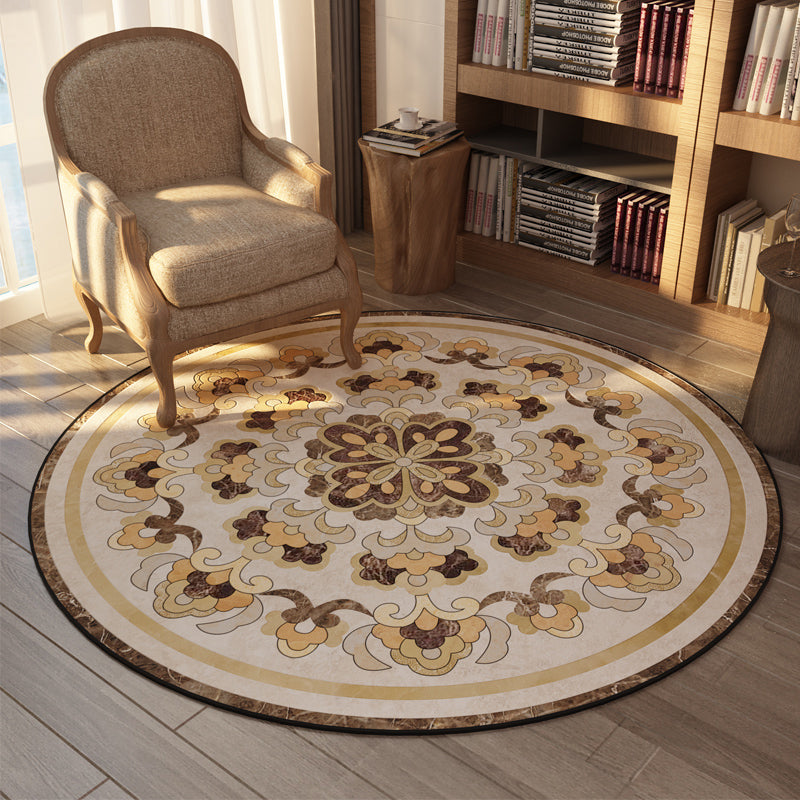 Olden Decoration Rug Multi Color Flower Printed Area Carpet Polyster Non-Slip Backing Stain-Resistant Indoor Rug